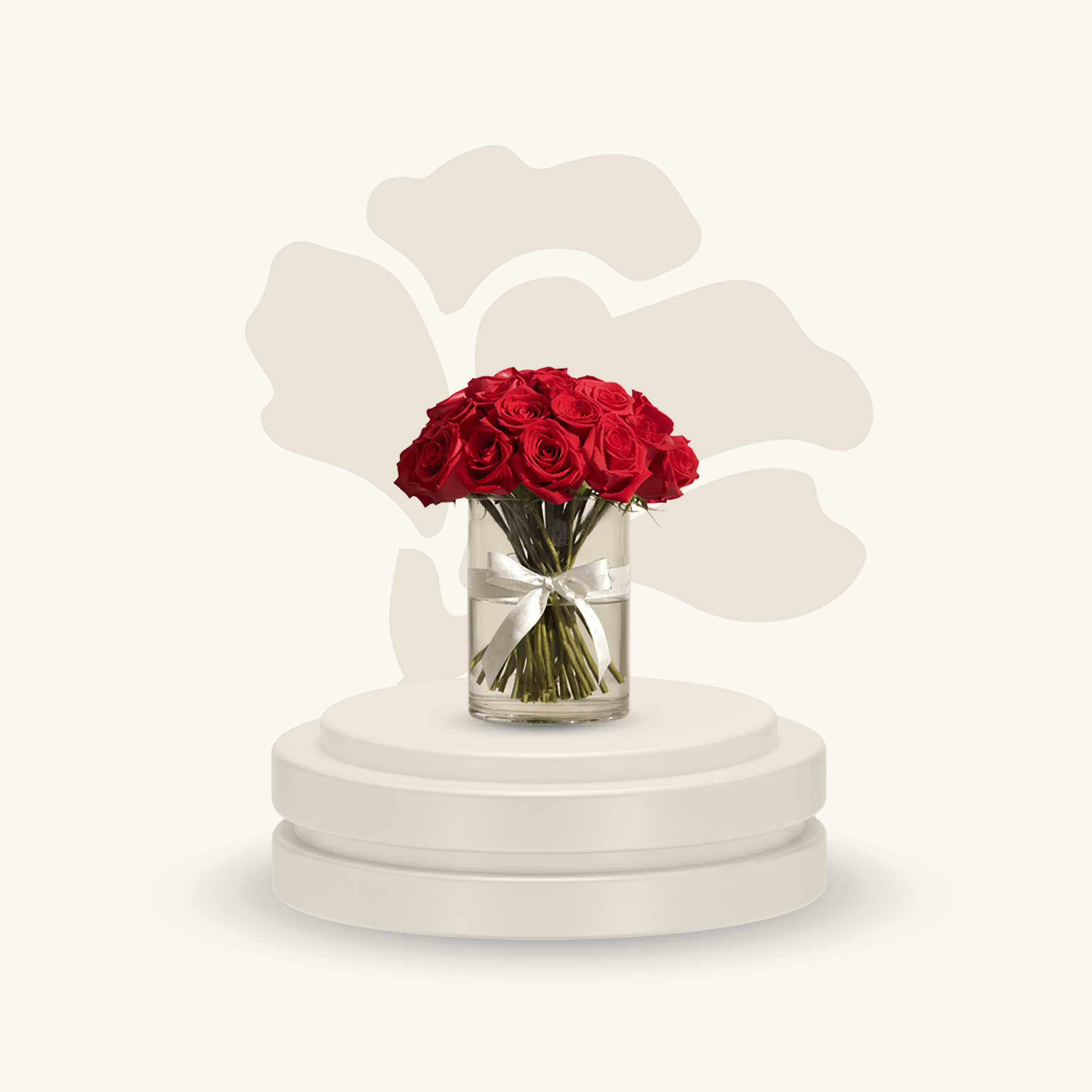 مزهرية جوري حمراء رشيقة