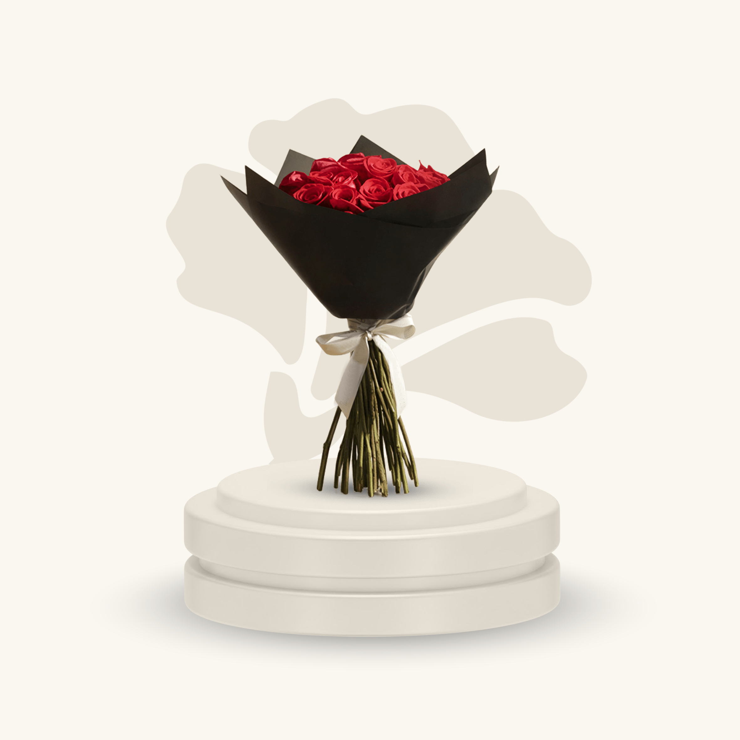 باقة الجوري الأحمر الرومانسية | 35 زهرة