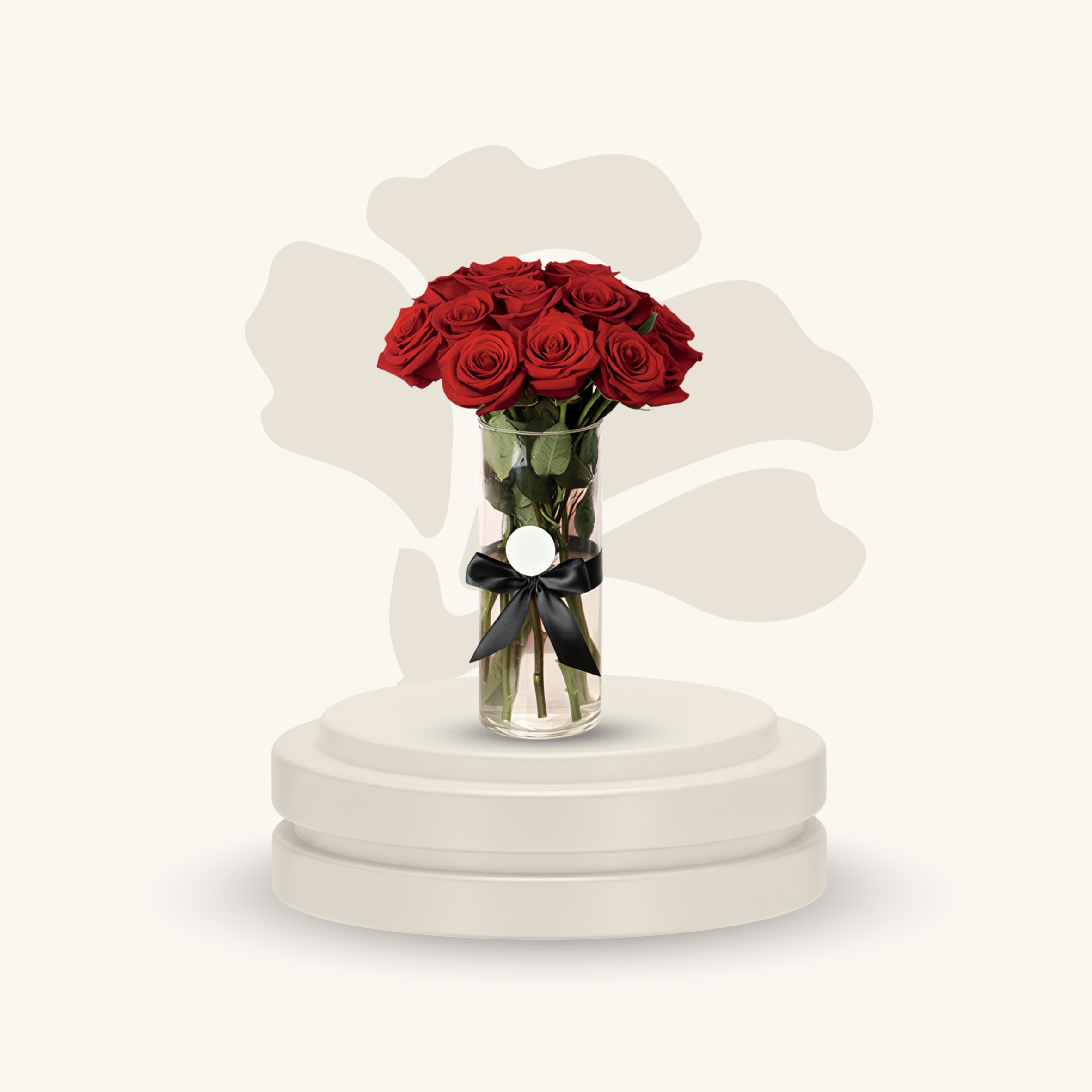 فازة 15 وردة حمراء