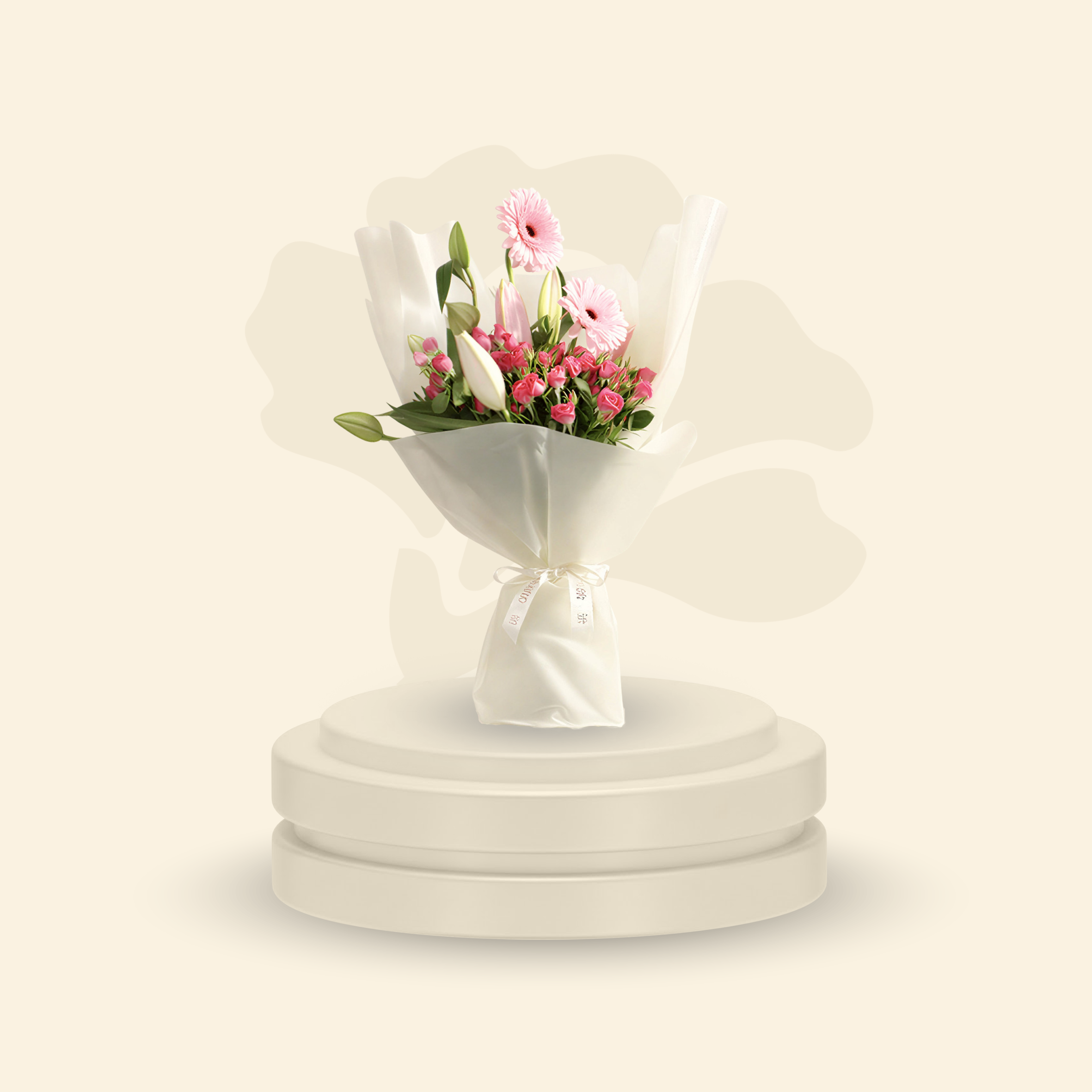 باقة زهور الوردي المتألق