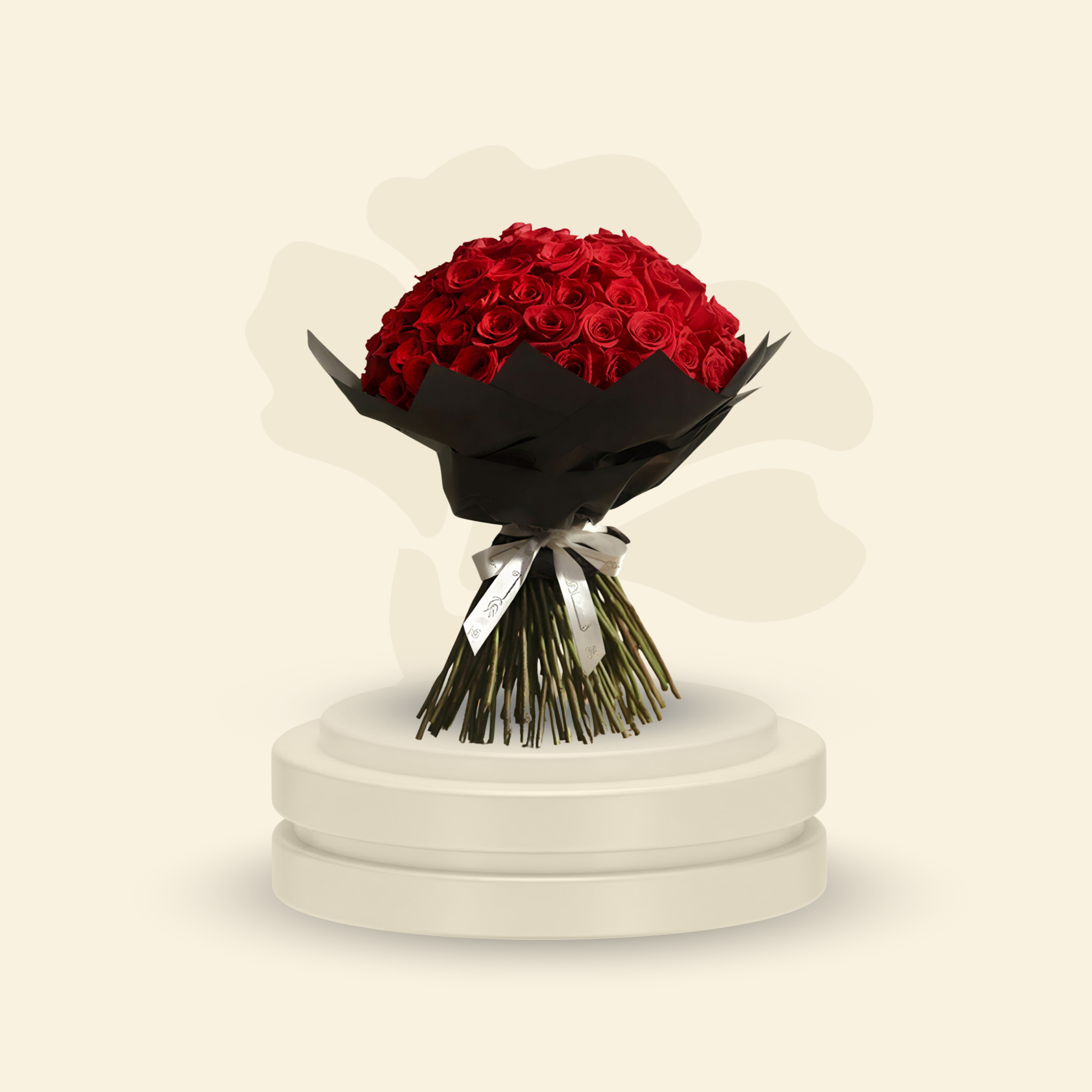 باقة 100 جوري حمراء متألقة