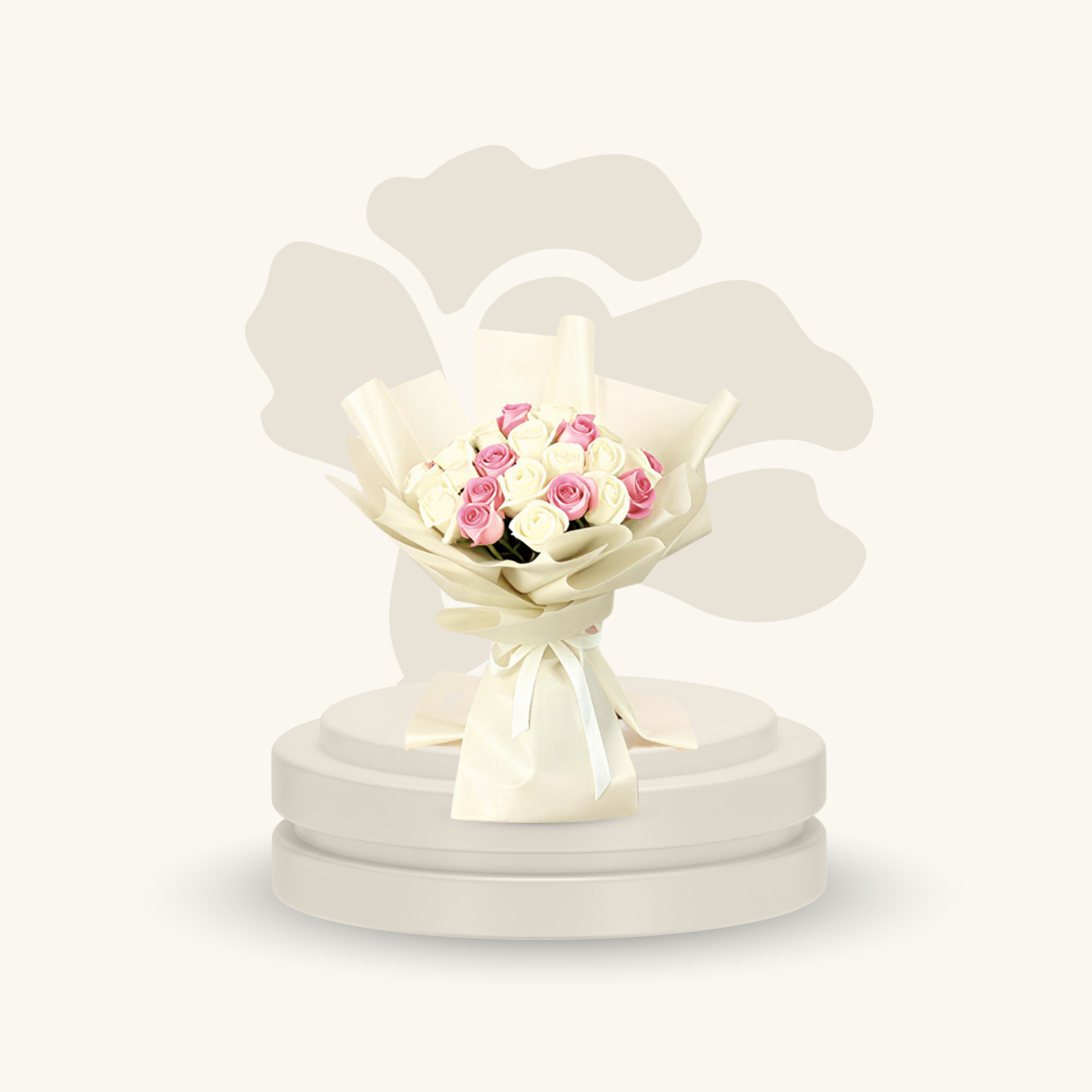 باقة 40 وردة ابيض و وردي