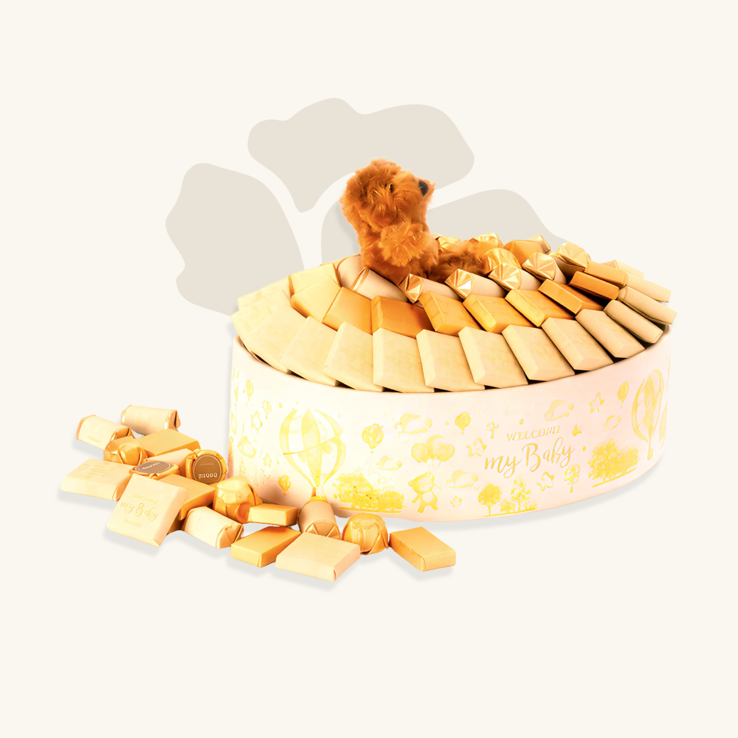 سلة مرحبًا بالطفل البيج