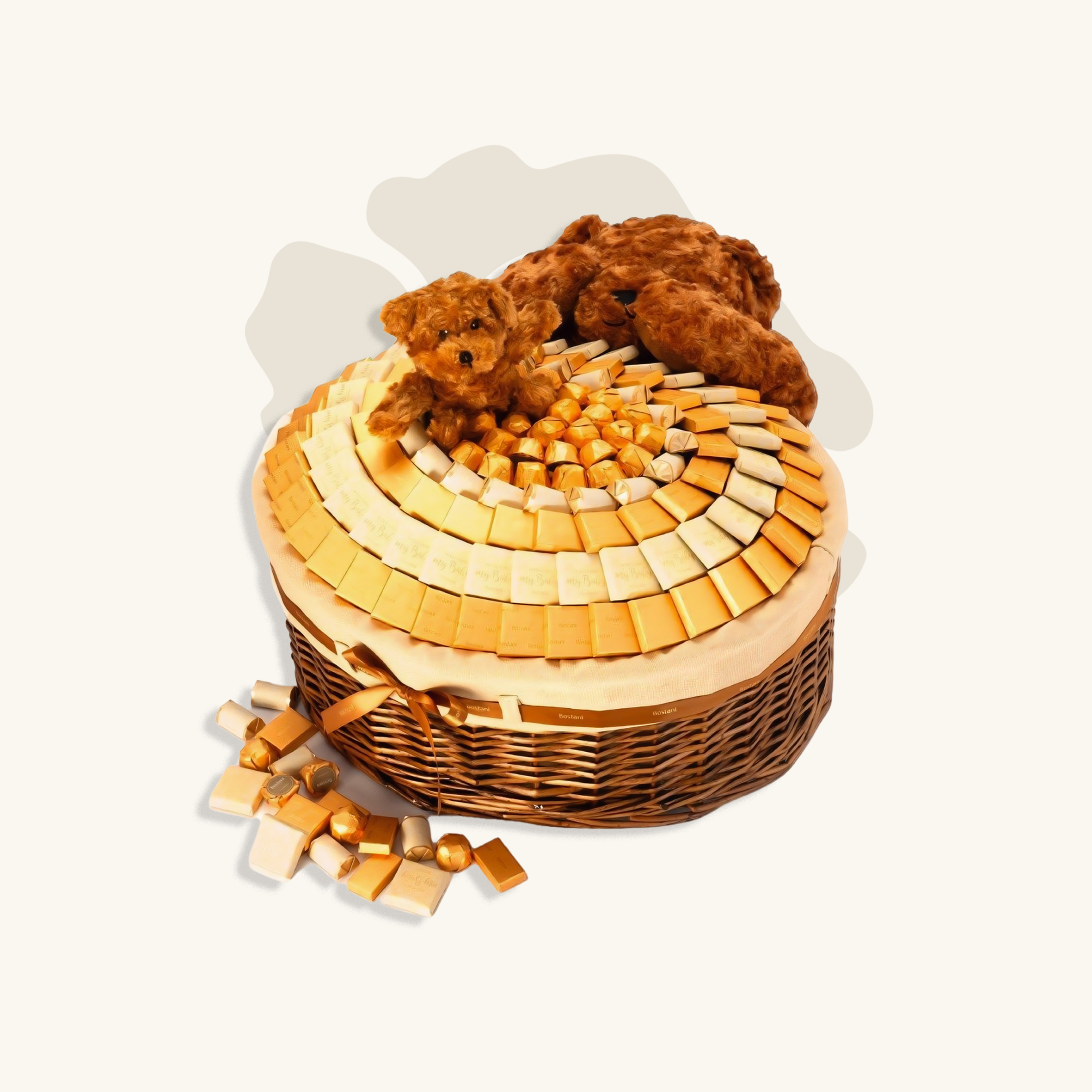 سلة كبيرة مرحبًا بالطفل باللون البني