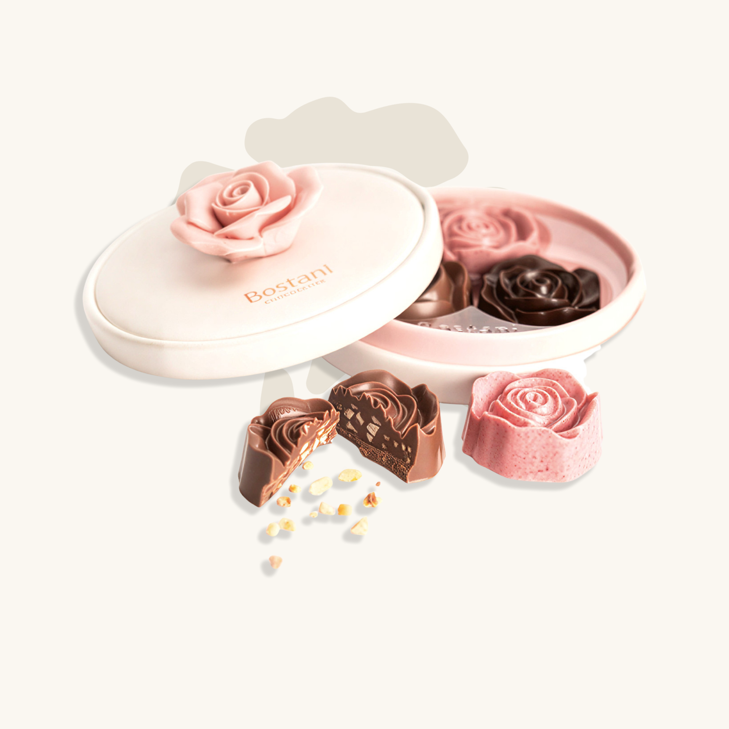 علبة صغيرة لشوكولاتة الورد