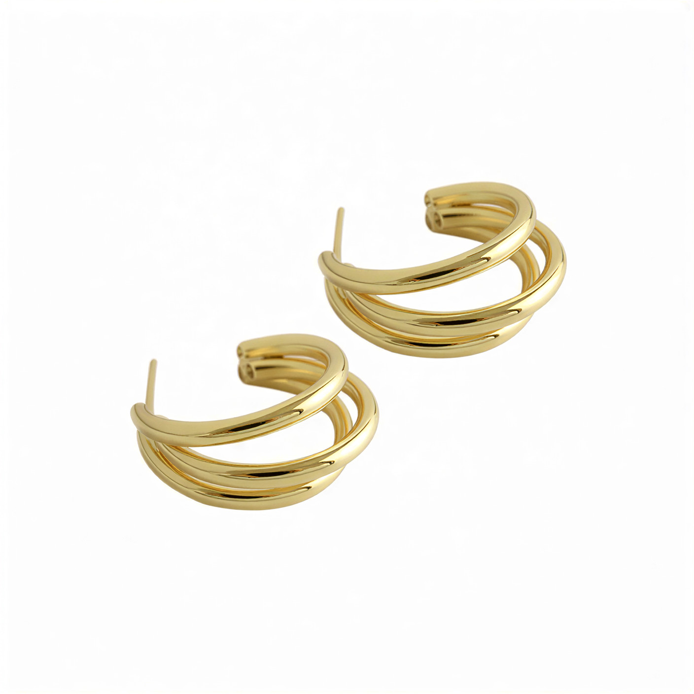 اقراط الدوائر  ذهبي