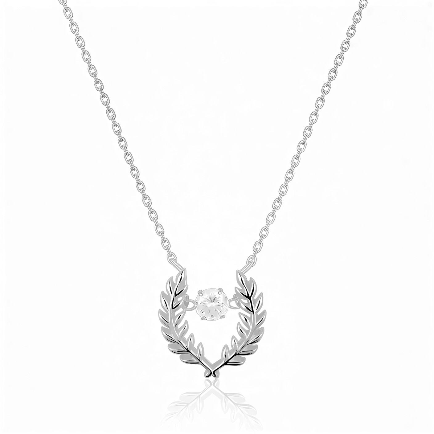 قلادة غصن السلام  فضي