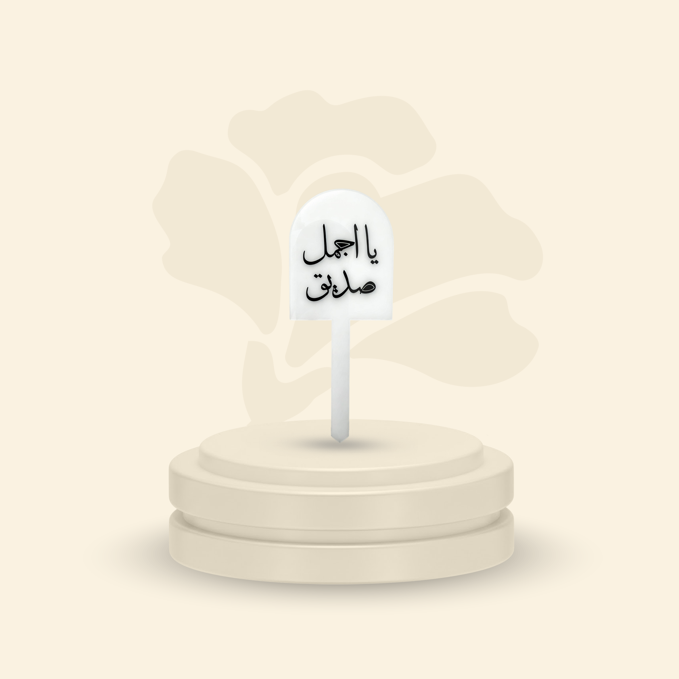 تغريسة أكريلك خلفية ثلجية - ياأجمل صديق