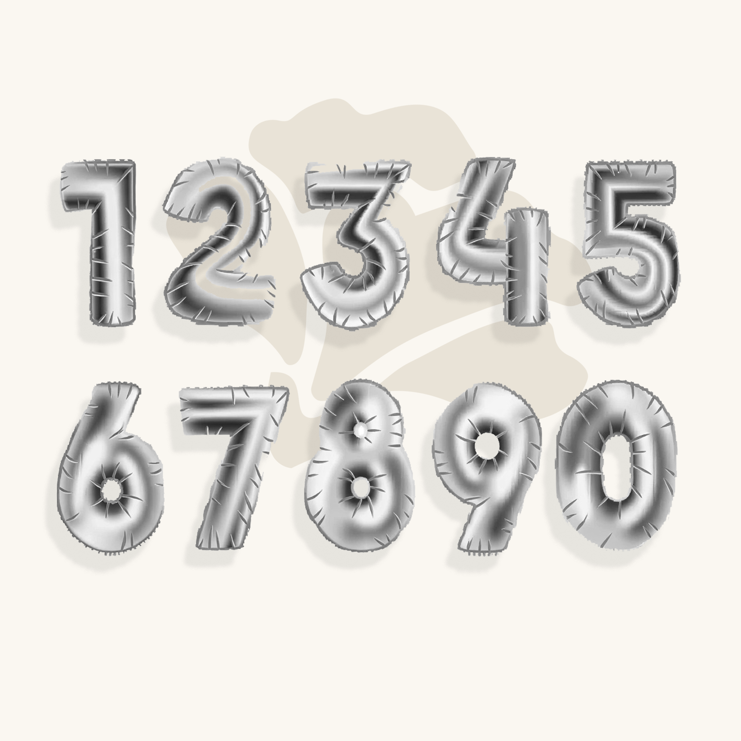 بالون ارقام فضي