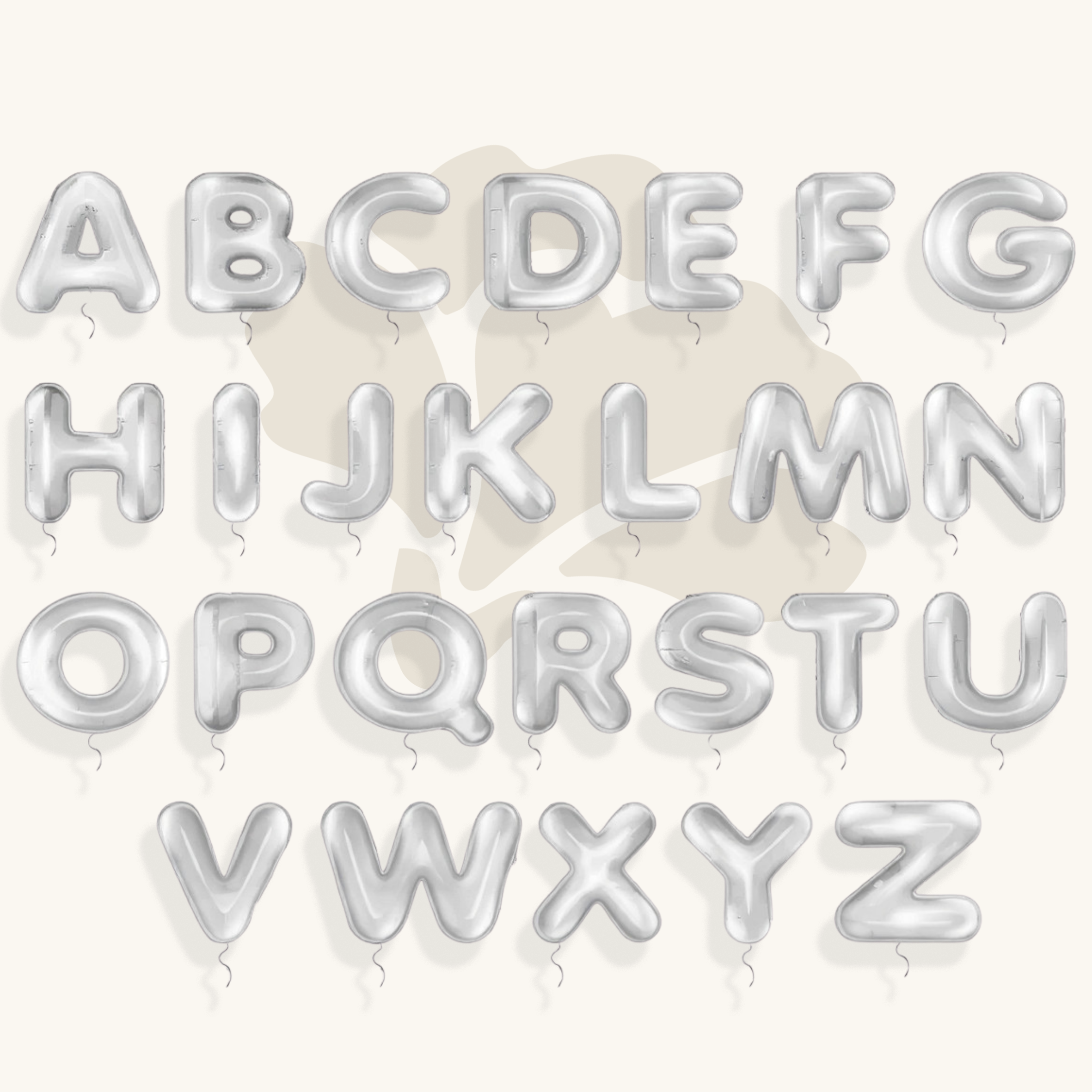 بالون حروف فضي